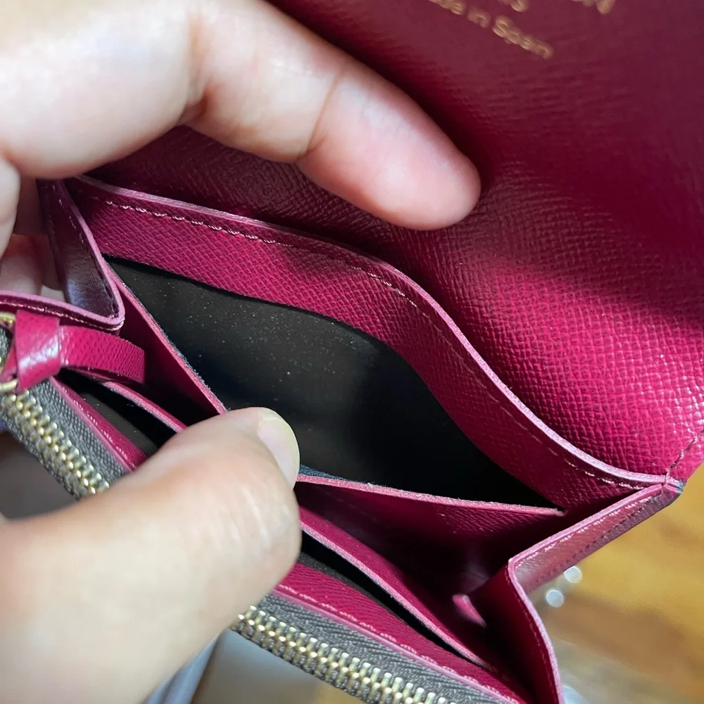 Auth. Louis Vuitton Coin purse Porte Rosalie wallet monogram fuchsia Pink w/ Box - Picture 8 of 16